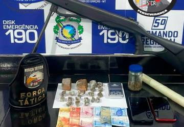 Força Tática prende dois jovens com drogas e arma de fogo em Barra do Garças