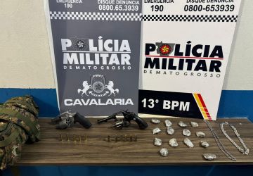 Polícia Militar localiza suspeitos de roubo e apreende armas em Lucas do Rio Verde