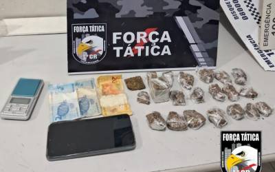 Força Tática prende homem em flagrante por tráfico de drogas em Cuiabá