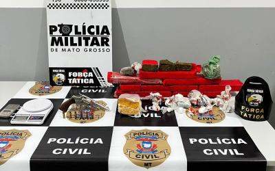 Polícias Civil e Militar desarticulam ponto de distribuição de drogas em Matupá