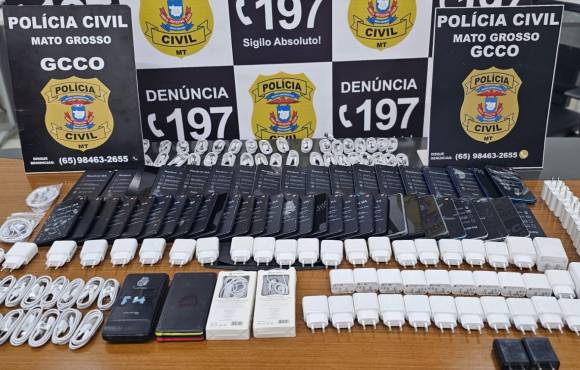 Polícia Civil doa ao IFMT celulares novos apreendidos em unidade prisional