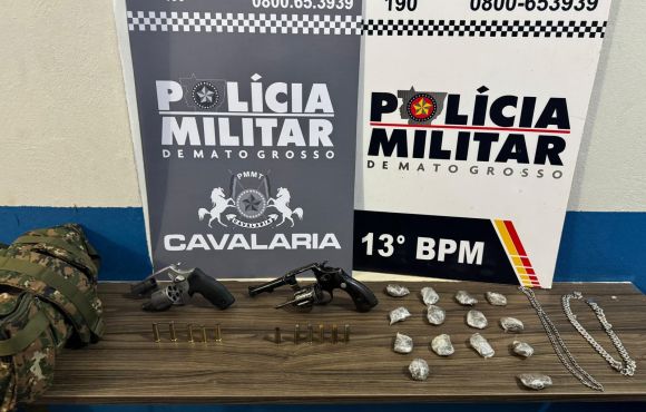 Polícia Militar localiza suspeitos de roubo e apreende armas em Lucas do Rio Verde