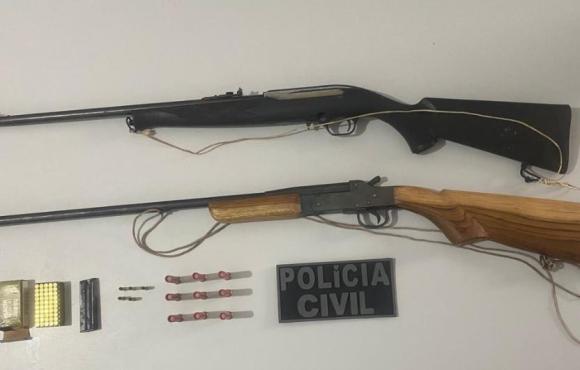 Polícia Civil apreende armas e munições e recupera bicicleta furtada em ações distintas em Matupá