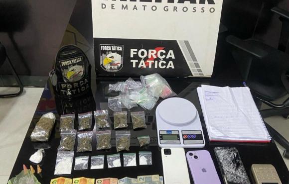 Força Tática conduz quatro suspeitos por tráfico de drogas em Nova Mutum